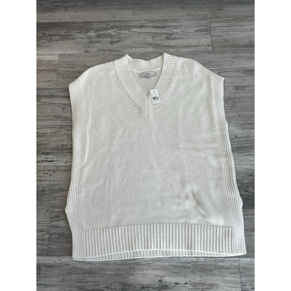 LOFT Women's Off-the-Shoulder Sweater Vest in White